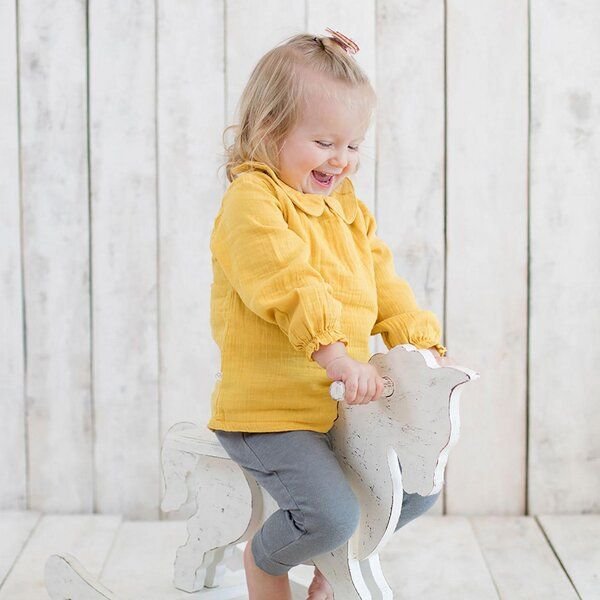 OrganicEra Bio Musselin Peter Pan Kragen Bodysuit Bluse