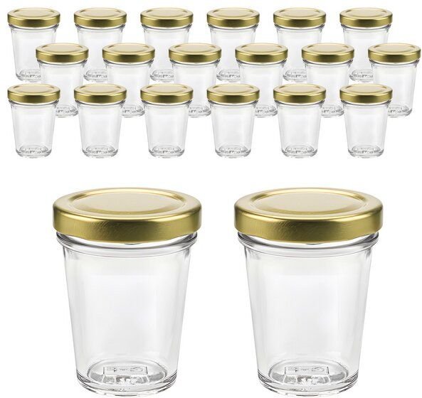 mikken 20 kleine Dessertgläser 65ml – kleine Einmachgläser mit Schraubdeckel