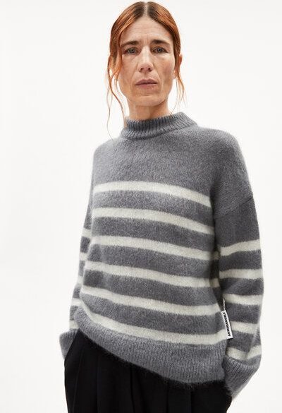 ARMEDANGELS GWYNEIRAA STRIPES Damen Pullover Loose Fit aus Mohair-Woll Mix