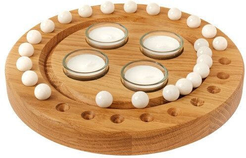 klotzaufklotz Adventskalender und Adventskranz mit Teelichtern