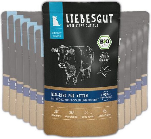 Liebesgut Tiernahrung Bio-Rind mit Bio-Kokosflocken und Bio-Obst