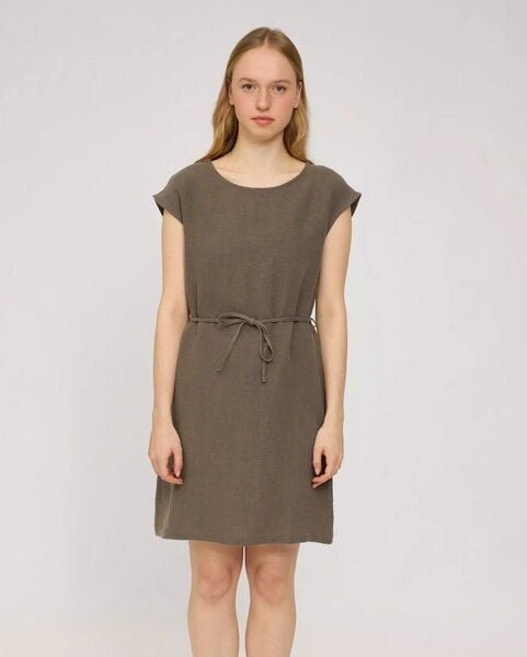 Mazine Kurzarm Hemdblusenkleid aus 100% Leinen