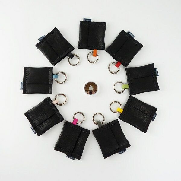 matilda k. manufaktur Minimalistischer Airtag Schlüsselanhänger aus Leder