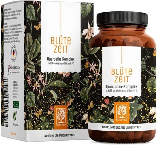 Quercetin Bromelain Supplement 120 vegane Kapseln Blütezeit Naturtreu®