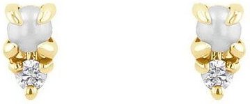 Eppi Goldene Ohrstecker mit Perlen und Lab Grown Diamanten Clarice