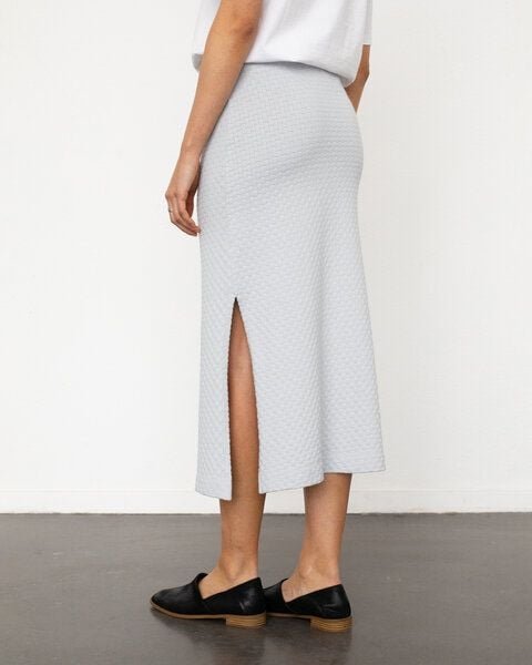 Rotholz Gestrickter Midi Rock Bio Baumwolle - Grau