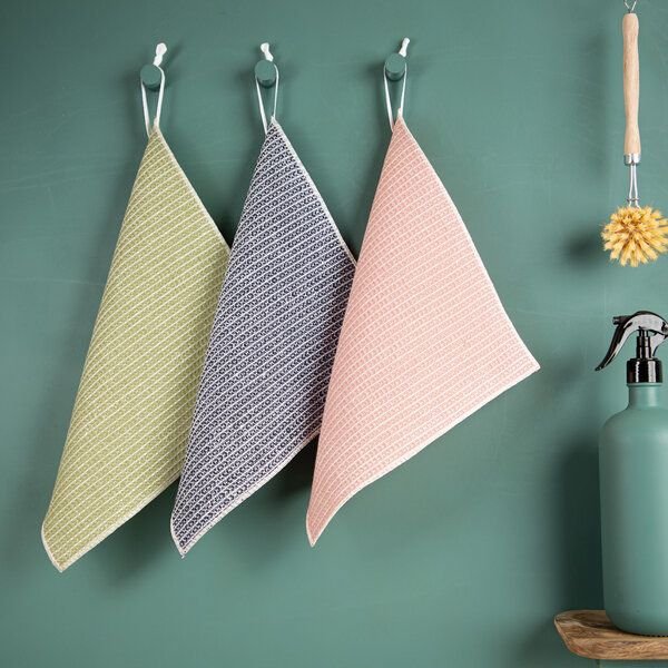 nahtur-design 3er Set Putzlappen aus Halbleinen Waffelpiquée