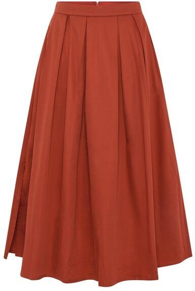 KnowledgeCotton Apparel Langer Satin-Faltenrock aus Bio-Baumwolle