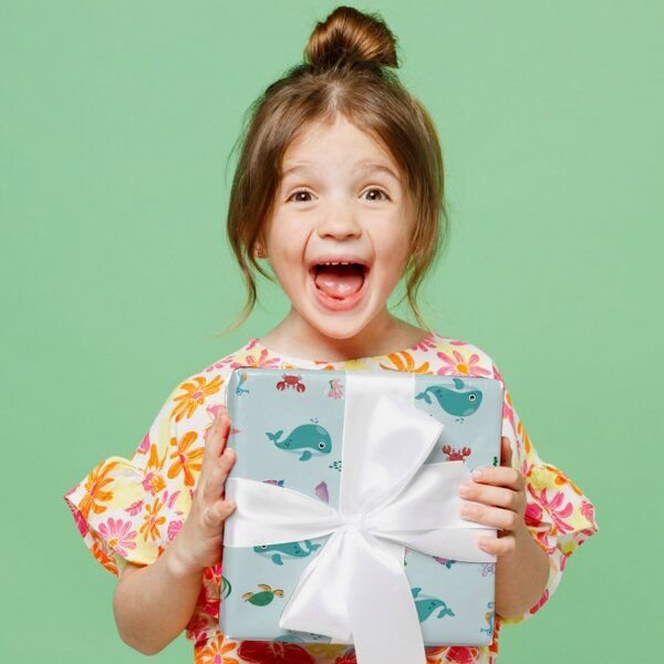 Fines Papeterie 3m Geschenkpapier für Kinder * Motiv MEER * auf Rolle * 300x47 cm *