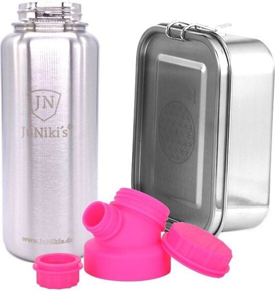 Thumbnail - JN JuNiki's Set "Blume des Lebens": Lunchbox + 1 Liter isolierte Edelstahltrinkflasche
