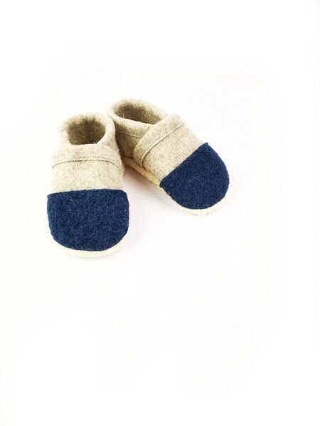 Süßstoff Handgefertigte Hausschuhe für Kinder aus Wolle mit Naturledersohle - Nachhaltige Qualität