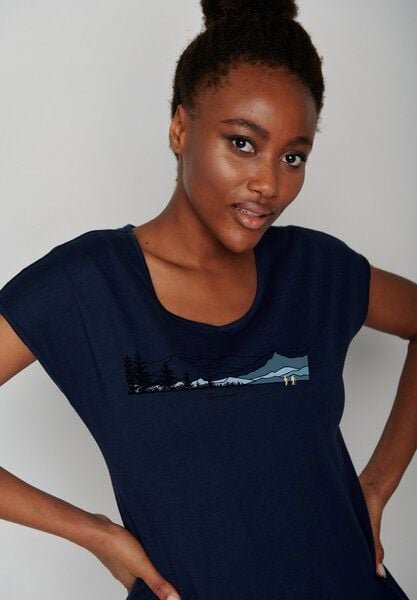 GREENBOMB Nature Hike Mountains Cool - Sportliches T-Shirt aus Bio-Baumwolle / hochwertiger Print / GOTS / Fair & Vegan