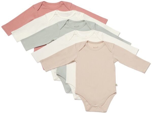 Biorganic 5er-Pack Baby Body Unisex Langarm, GOTS-zertifiziert