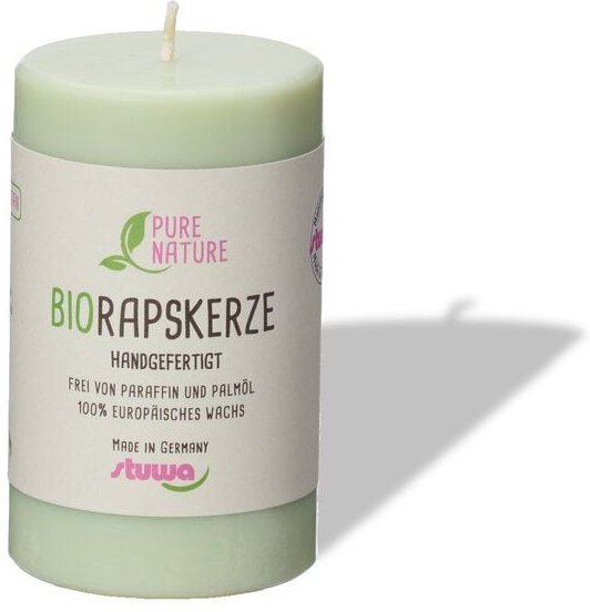 Stuwa Vegane Kerze aus Rapswachs 80 mm, Ø 50 mm - 5 versch. Farben