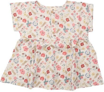 Bio-Baumwoll-Bluse mit Blumen & Blättern - Mehrfarbig, GOTS-zertifiziert – Walkiddy