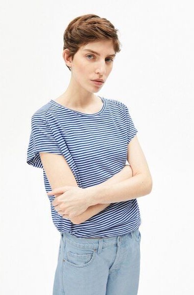 ARMEDANGELS SLUB JERSEY STRIPE Damen T-Shirt aus Bio-Baumwolle