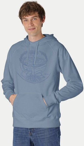 Peaces.bio - handbedruckte Biomode Bio-Herren-Kapuzensweater "Weltenesche"