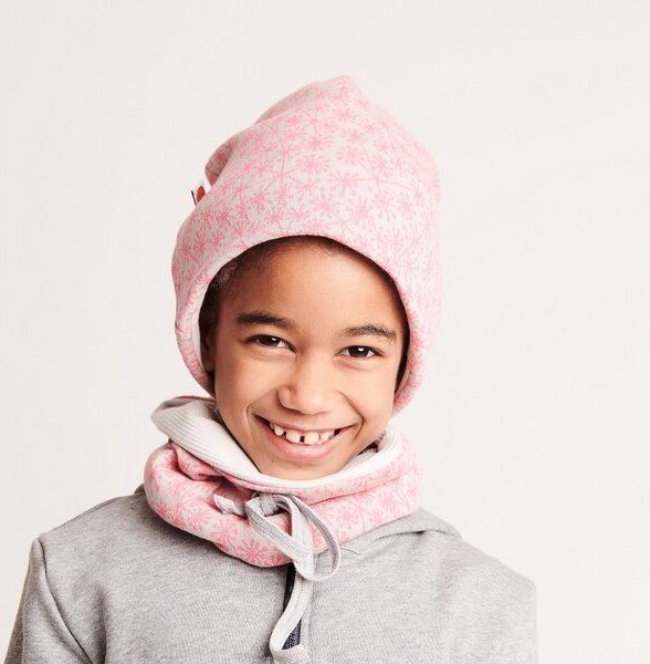 Cheeky Apple Beanie-Haube "Jacquard gemustert/Ripp Gletscher" 100% Bio-Baumwolle