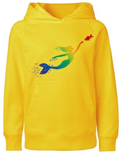 HANDGEDRUCKT "Meerjungfrau" Kinder-Hoody
