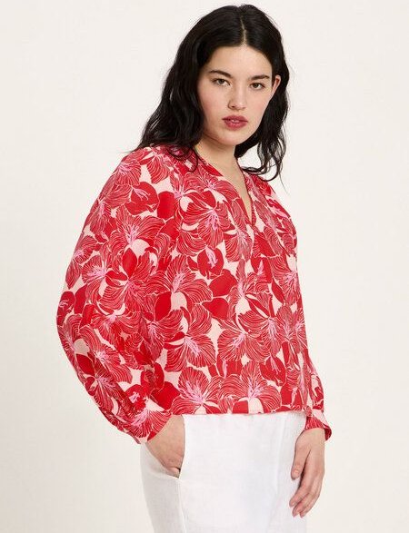 LANIUS Bluse mit Kräuseln (GOTS) aus Bio-Baumwolle