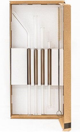 Halmig Glastrinkhalme im Basic-Set