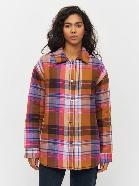 KnowledgeCotton Apparel Damen "OVERSIZE CHECK OVERSHIRT" - aus Biobaumwolle und recyceltem Post-Consumer-Polyester, Mult...
