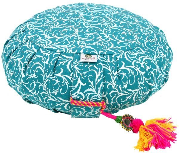 Meditationskissen RAJA-ZAFU Lotus Design® - Bio-Buchweizenschalen