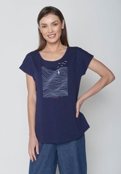 GREENBOMB Nature High Sea Cool - Sportliches T-Shirt aus Bio-Baumwolle / hochwertiger Print / GOTS / Fair & Vegan