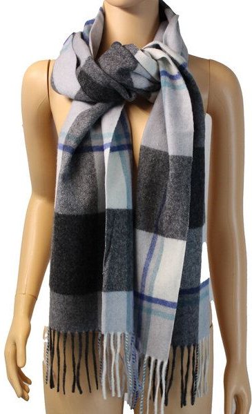 Thumbnail - Bruno Barella Kuscheliger Wollschal mit Quasten im Blockkaromuster aus 100% Wolle