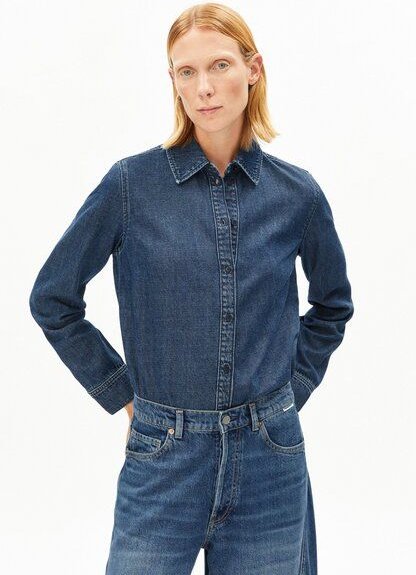 ARMEDANGELS AURELAA DENIM Damen Jeansbluse aus Baumwoll-Lyocell-Mix