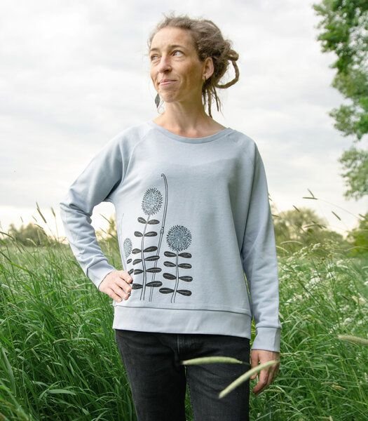 Cmig Damen Pullover Waldblumen in serene blue