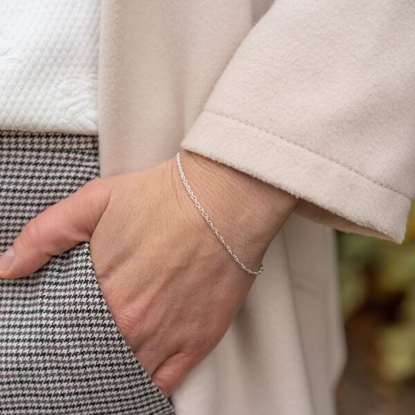 juni Silberarmband Doppelanker