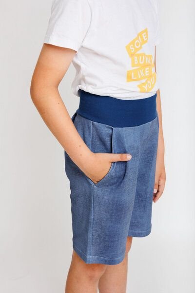 Babbily Bequeme Shorts aus Bio Waffelstrick-Jersey mit breitem Komfortbund