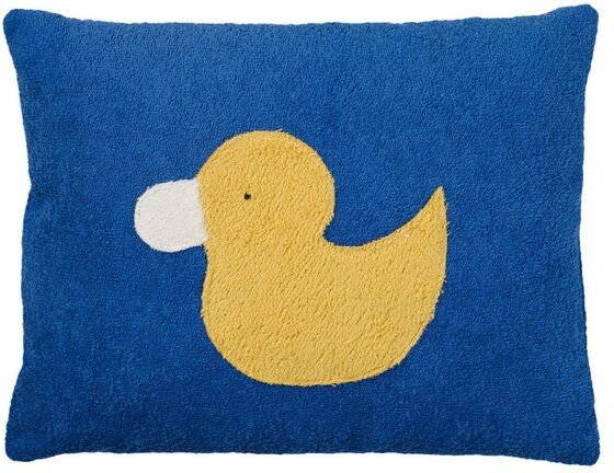 Efie Kissen blau, aus kontrolliert biologischer Baumwolle