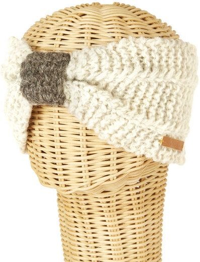 short'n'pietz Schurwollstirnband zweifarbig mit Knoten, handgestrickt