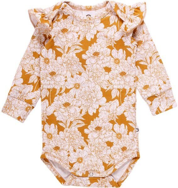 Müsli by Green Cotton Langarm Baby Body *Floral* GOTS Bio Baumwolle | Müsli