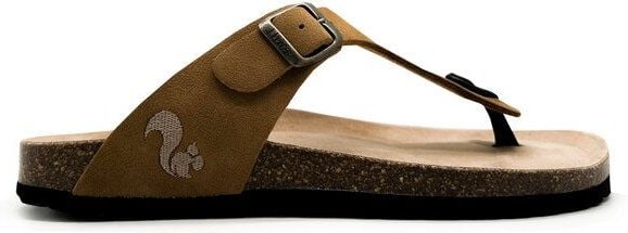 Vegane thies ® Eco Bio Thong Sandale aus rec. PET mit Kork-Tieffussbett