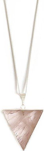 Crystal and Sage Rosenquarz Dreieck Halskette