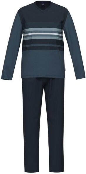 Ammann Schlafanzug lang V-Ausschnitt Bio-Baumwolle "Iwaki"