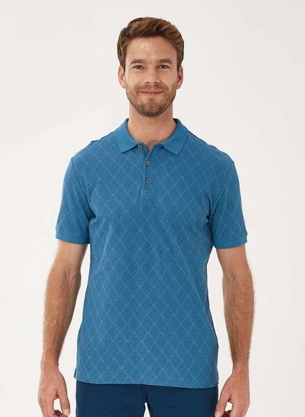 ORGANICATION Poloshirt aus Bio-Baumwolle mit Allover-Print