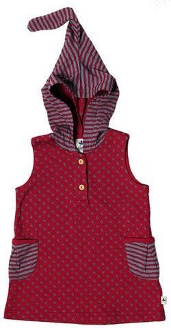 Leela Cotton Tunika Kapuzenkleid Bio-Baumwolle Kleid Oberteil