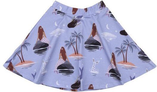 Kleinkinder Rock GOTS zertifiziert – Lila mit Meerjungfrauenmotiv, elastischer Bund, bequem | von Walkiddy