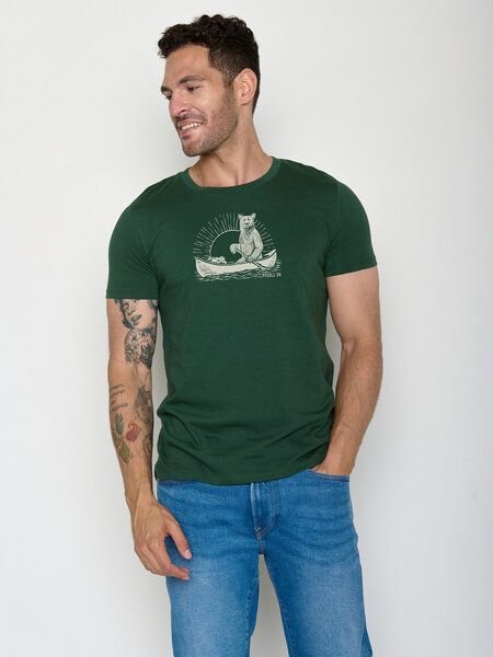 Thumbnail - GREENBOMB Bear Canoe Guide - Sportliches T-Shirt aus Bio-Baumwolle / hochwertiger Print / GOTS / Fair & Vegan