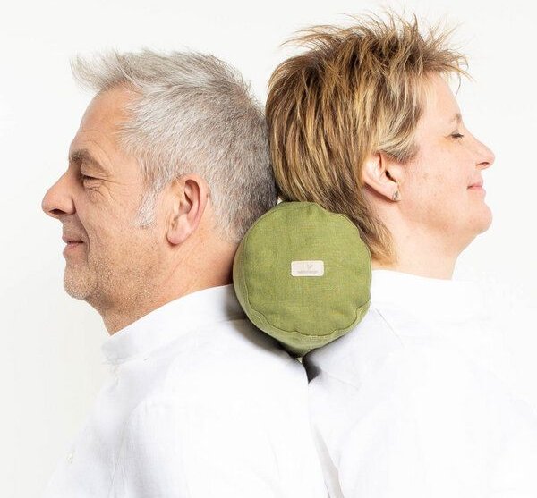 nahtur-design Nackenrolle mit Bezug aus 100% Leinen und Füllung mit Merinowolle oder Dinkelspelz