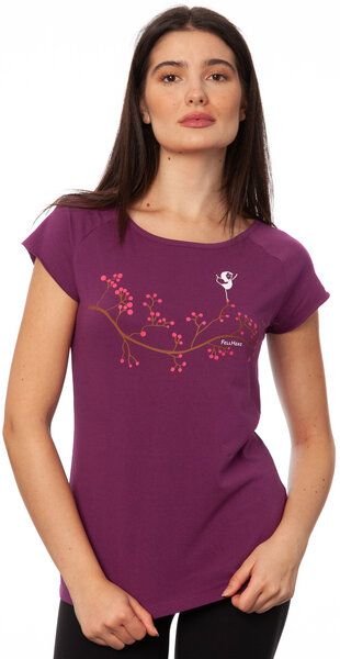 FellHerz Damen T-Shirt Asana Girl berry Bio & Fair & Vegan