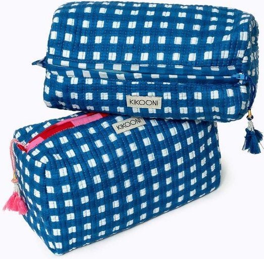 KIKOONI handgefertigte Kosmetiktasche "HAPPY CHECKS"