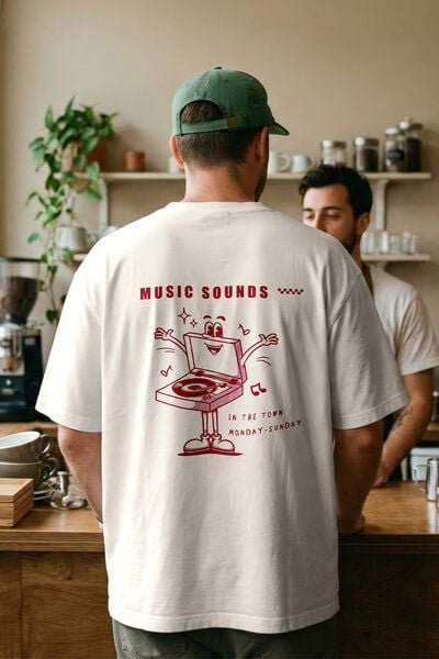 Kultgut Artdesign - Hochwertiges Oversizeshirt 100% Biobaumwolle / Music Sounds