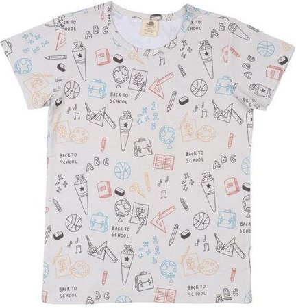 Kinder T-Shirt GOTS-zertifiziert aus Bio-Baumwolle, weiß mit Schulanfang-Print, kurzarm – Walkiddy, weich & hautfreundli...