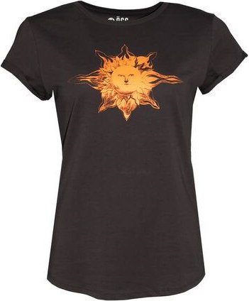 Damen T-Shirt Rundhals aus Bio-Baumwolle "Sonne" Schwarz von Fädd
