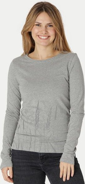 Peaces.bio - handbedruckte Biomode Bio-Damen-Langarmshirt Gräservielfalt